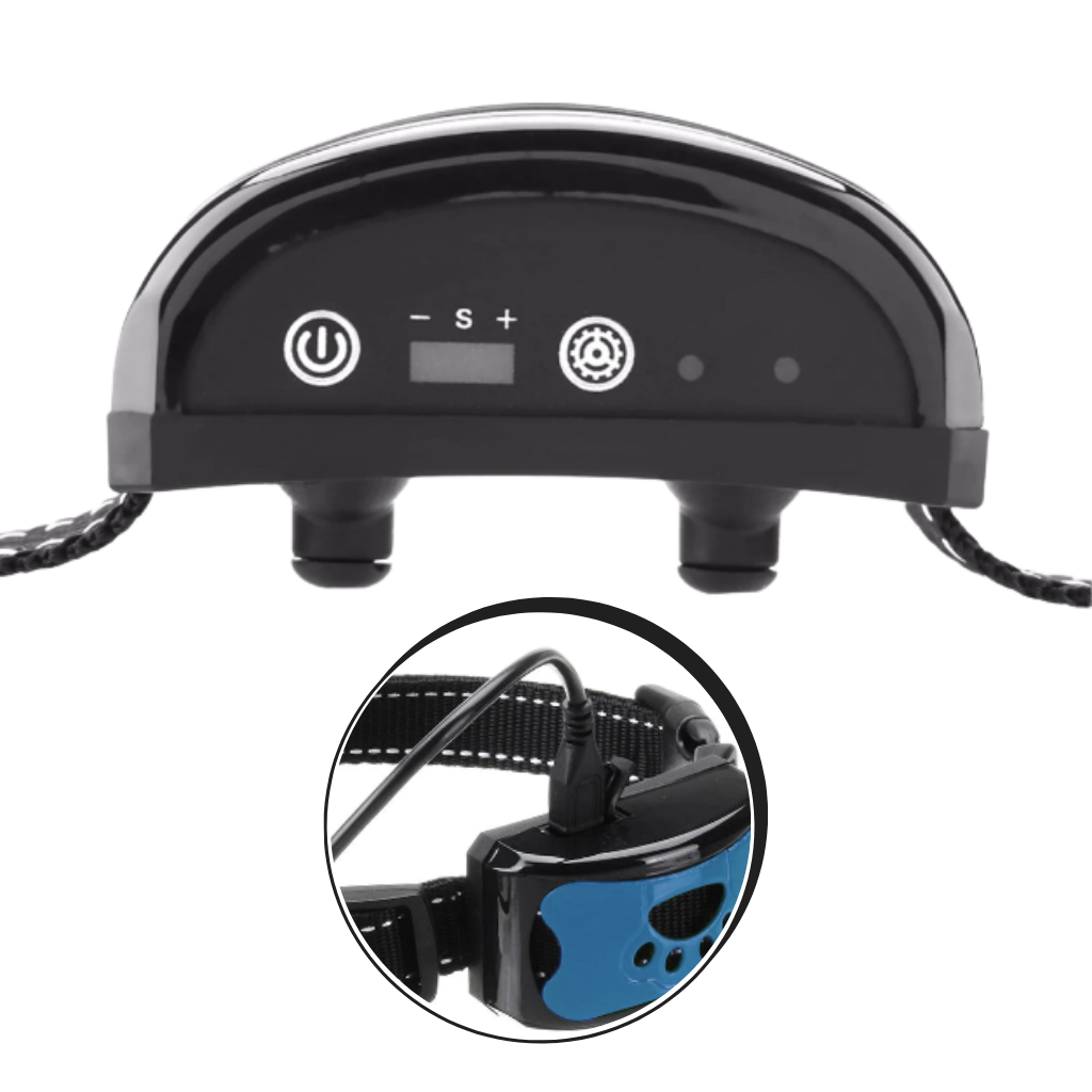 Coleira anti-abelhamento para cães da marca Masbrill, com 7 níveis de sensibilidade, recarregável por USB.