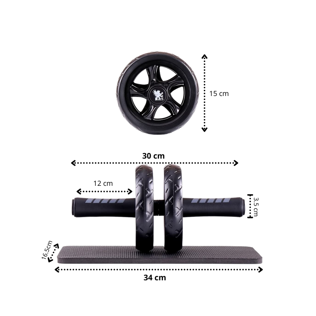 Roda de abdominal fitness Pharmedoc com acolchoamento para exercícios de fortalecimento do core e abdômen.