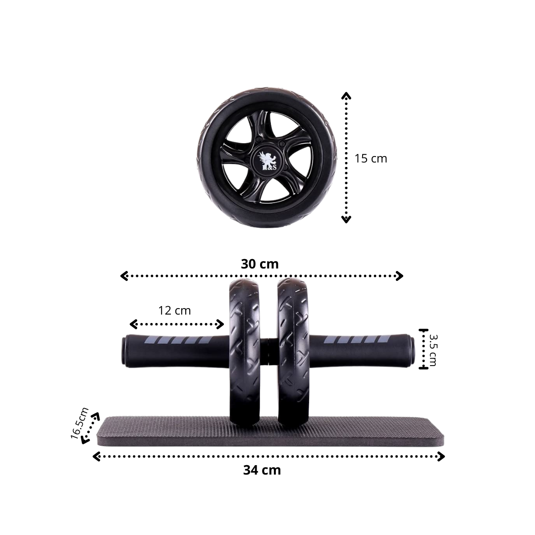 Roda de abdominal fitness Pharmedoc com acolchoamento para exercícios de fortalecimento do core e abdômen.