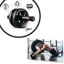 Roda de abdominal com alças acolchoadas da Pharmedoc, equipamento de fitness para exercícios de fortalecimento abdominal.