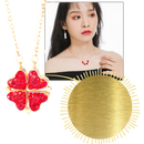 Colar de ouro com símbolo de trevo de quatro folhas em forma de coração, ajustável, da marca Katgi.