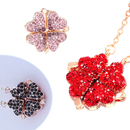 Colar de coração com trevo de quatro folhas ajustável, com pedras de zircônia coloridas brilhantes, da marca Katgi.