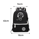 Mochila com luzes para notebook, sac à dos luminoso para computador portátil, design anime, marca genérica.