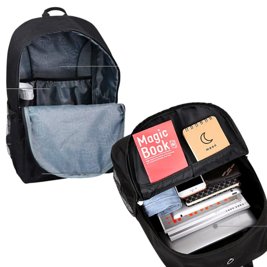 Mochila de computador portátil com luzes LED, sac à dos espaçoso da marca Genérico, ideal para transporte de laptops e itens pessoais