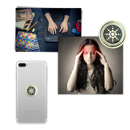 Conjunto de 6 adesivos anti-radiation Stibadium para telefonia, proteção contra radiação visível na imagem.