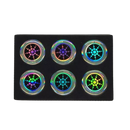 Conjunto de 6 autoadesivos anti-radição para telefone Stibadium em acabamento prata refletivo.