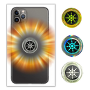 Conjunto de 6 adesivos anti-radiation da Stibadium para telefonia, proteção contra radiação em dispositivos móveis.