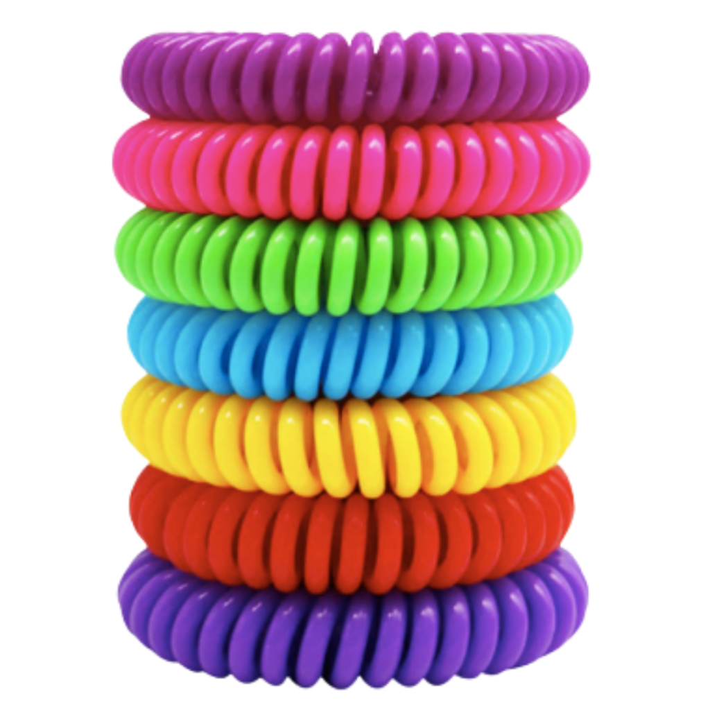 Conjunto de 10 pulseiras anti-insetos Peralng para camping e caminhada, proteção contra mosquitos durante atividades ao ar livre.