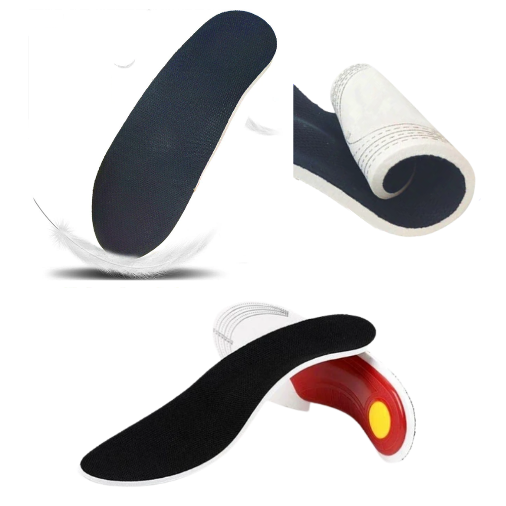 Paire de semelles orthopédiques fermes Walmeck pour pieds plats, soutien de l’arche et confort pour soins des pieds.