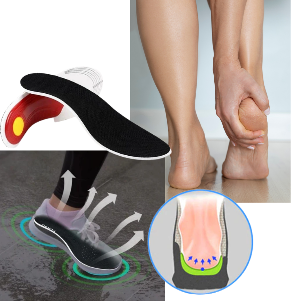 Paire de semelles orthopédiques firmes Walmeck pour pieds plats, soutien de l’arche et confort pour le soin des pieds.