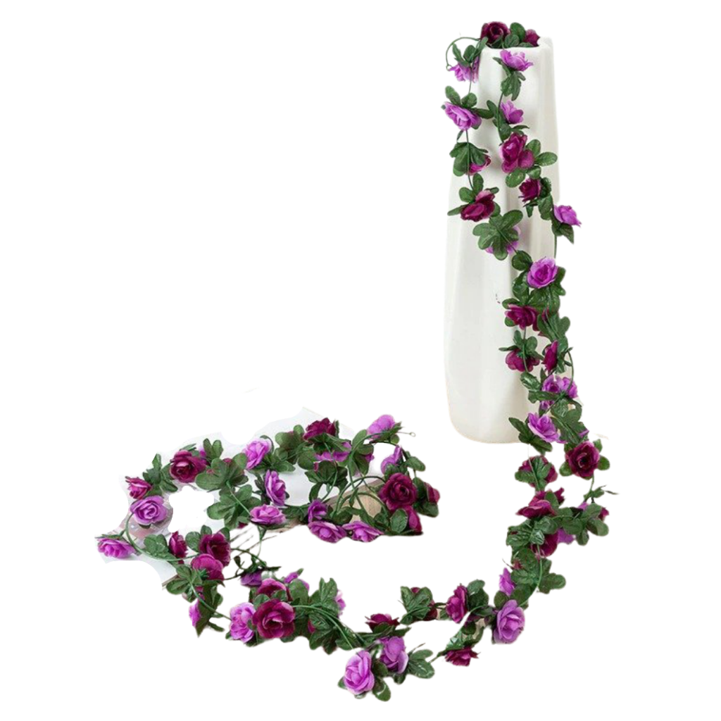 Guirlanda de rosas artificiais roxas, flores decorativas do modelo Eastjing, ideal para decoração com flores artificiais.