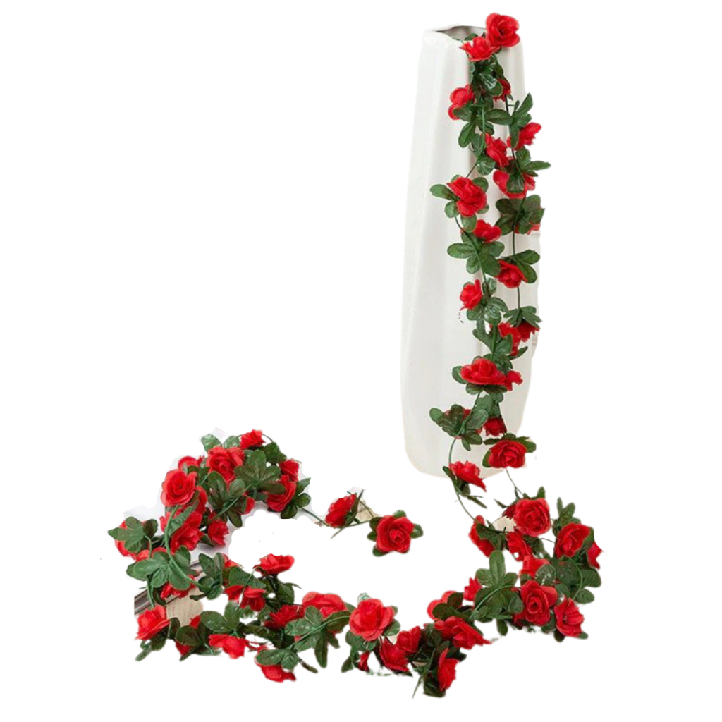 Guirlanda de rosas artificiais vermelhas da Eastjing, decoração com flores e plantas artificiais para ambientes internos.