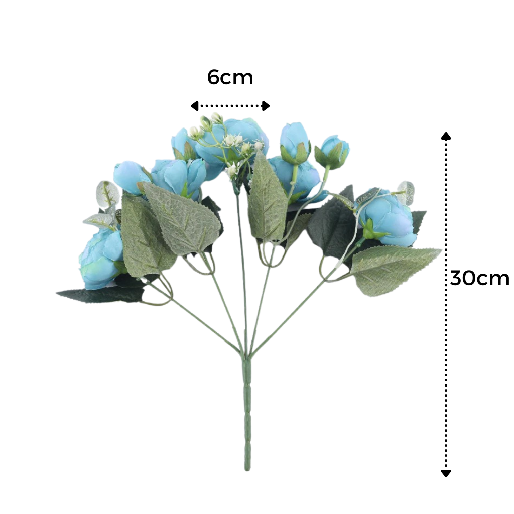 Buquê de flores artificiais de seda com peônias e rosas, perfeito para decoração, da marca Sodial.