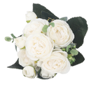 Buquê de flores artificiais de seda com peônias e rosas brancas, decorativo e realista, da marca Sodial