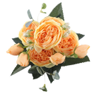 Buquê de flores artificiais de seda com peônias e rosas amarelas, decoração elegante de plantas e flores artificiais Sodial