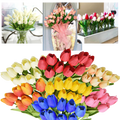 Conjunto de 10 flores de tulipa artificiais da Eastjing, flores coloridas e realistas para decoração de ambientes.