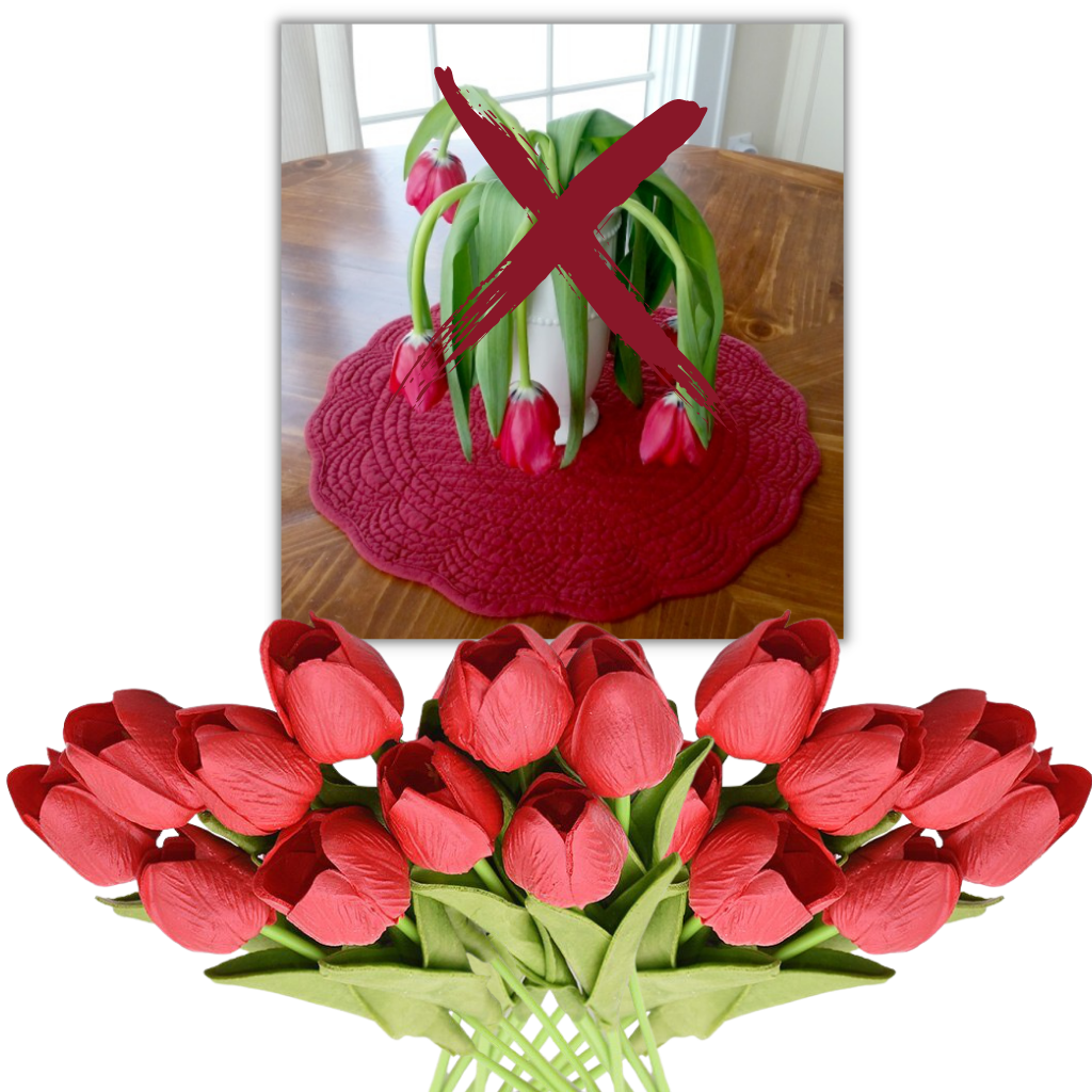 Conjunto de 10 flores de tulipa artificiais Eastjing, flores decorativas realistas para ambientes internos.