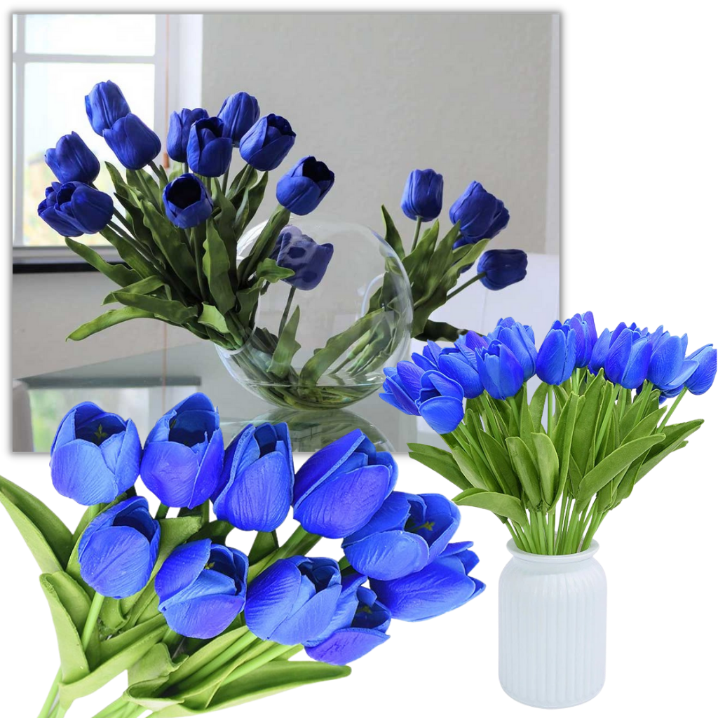 Conjunto de 10 flores de tulipa artificiais da Eastjing, ideal para decorar vasos e ambientes internos.