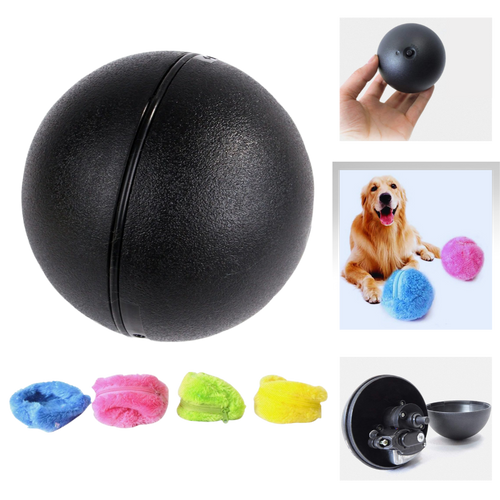 Bola rotativa automática para cães da Eastjing com 4 capas substituíveis, brinquedo interativo para entretenimento canino