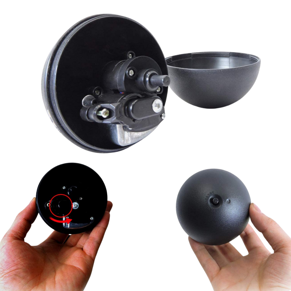 Bola rotativa automática para cães da Eastjing com quatro capas trocáveis, brinquedo interativo para pets.