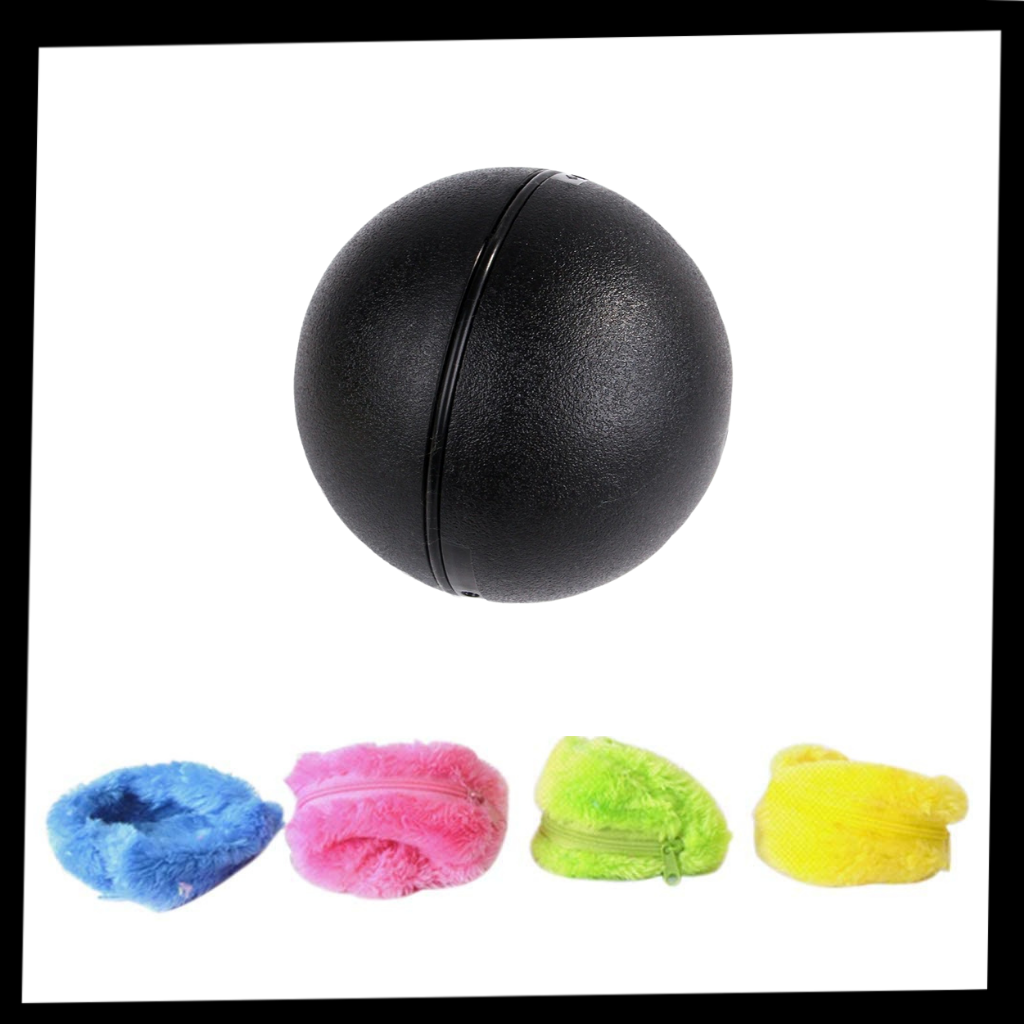 Bola rotativa automática para cães com 4 capas substituíveis, acessório para entretenimento de cães da marca Eastjing