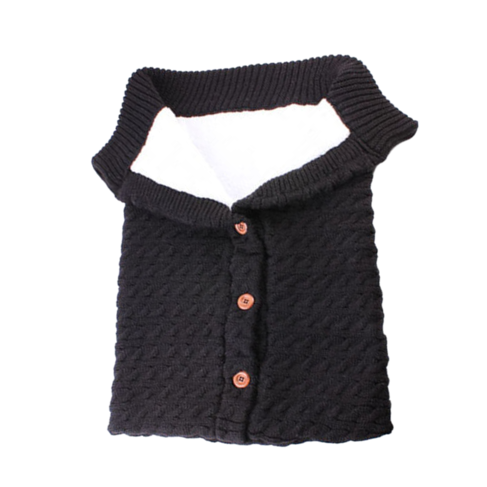 Cobertor de embalo para bebê da Brandslc, saco de dormir preto com design confortável e suave para recém-nascidos.