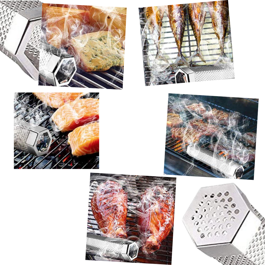 Gerador de fumaça Akloker para churrasco, acessório de pequeno eletrodoméstico, usado para sabor defumado em carnes em casa.