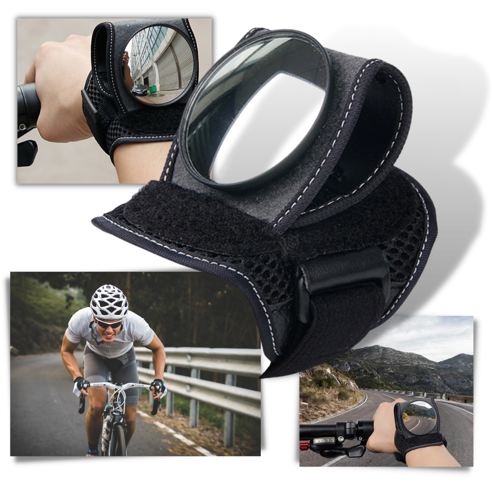 Espelho de punho para bicicleta Hemoton, visor de ciclismo com suporte ajustável e acabamento em plástico preto.