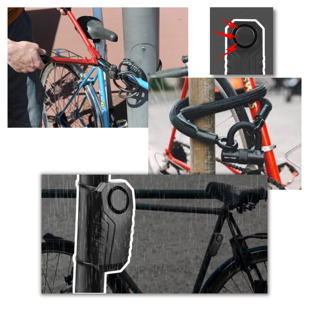 Alarme elétrica para bicicleta Fosmon, sistema de segurança para proteção contra furtos em peças de ciclismo.