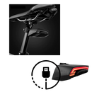 Luz de segurança traseira para bicicleta Bfull com luzes de emergência USB, visível na imagem, ideal para ciclismo seguro.