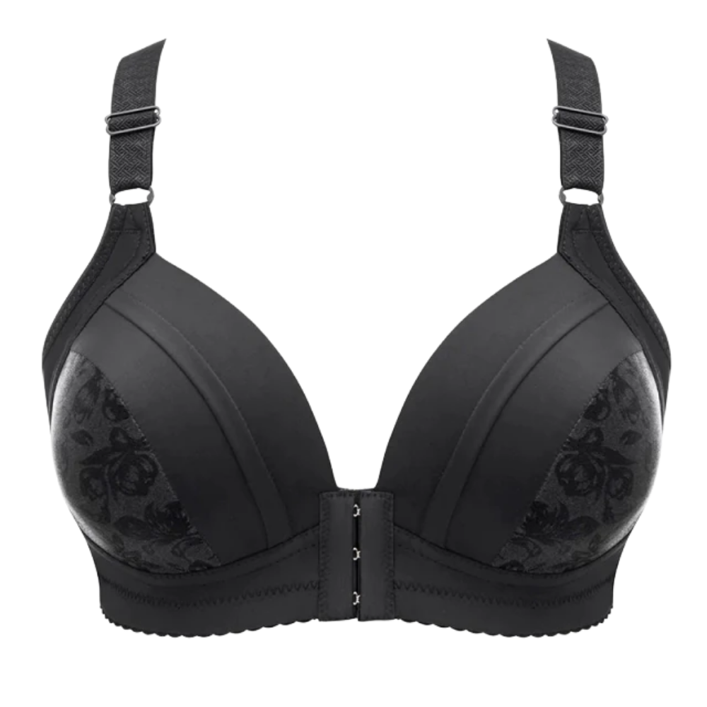 Soutien-gorge rebaixador sem fio da Naiflowers, modelo preto, com design confortável para uso diário.