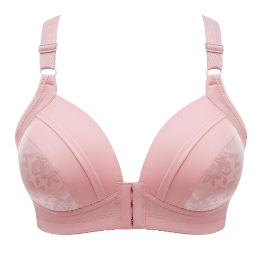Soutien-gorge rebaixador sem fio da Naiflowers em rosa, com design confortável e sem arames, para uso diário.