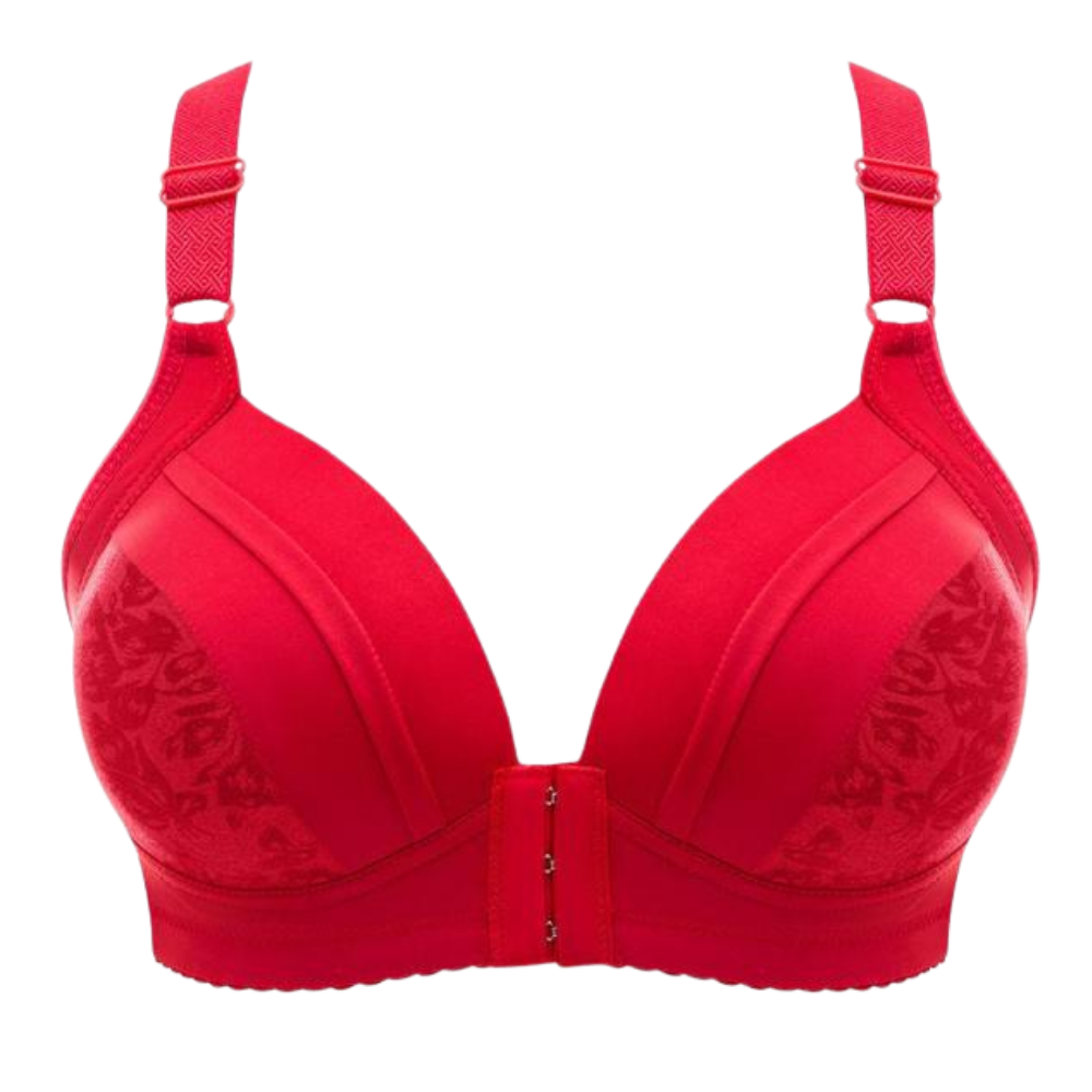 Soutien-gorge rebaixado sem fio da marca Naiflowers, em cor vermelha, com design confortável e sem enchimento.