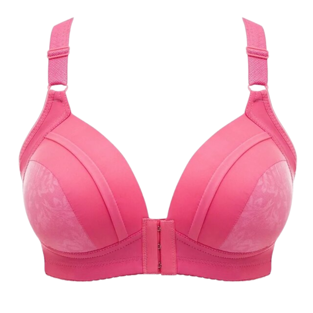 Soutien-gorge rebaixador sem fio da marca Naiflowers, em cor rosa, com design confortável e sem alças, para sustentação natural.