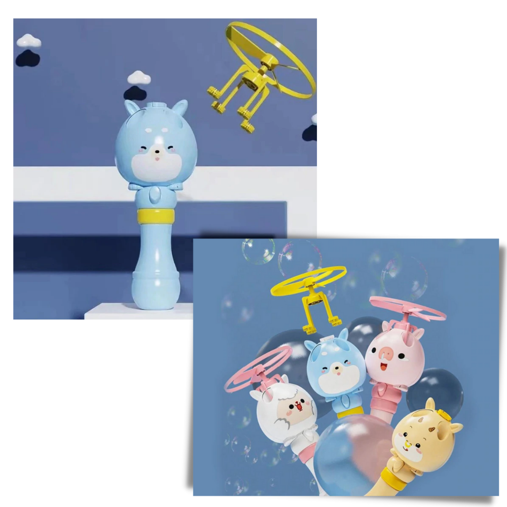 Máquina de bolhas 2 em 1 da Floepx, brinquedo de atividade com produção de bolhas coloridas e diversão segura para crianças