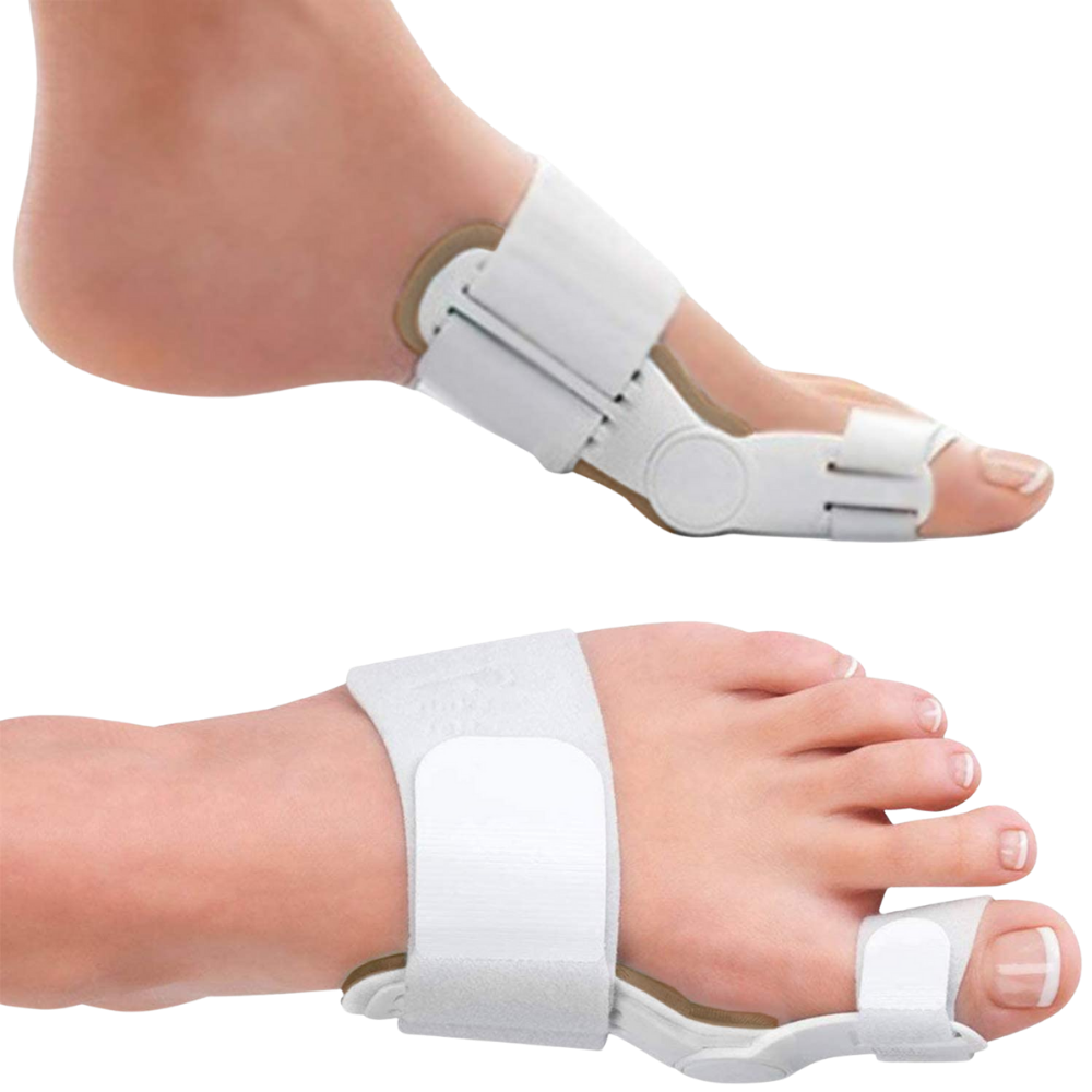 Corrector ortopédico de joanete da Tagco Usa Inc, suporte para aliviar dor e alinhar os dedos do pé, com capa de proteção.