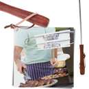 Ferramenta de marcação para churrasco com cabo de madeira, acessório de pequeno eletroméstico Hemoton para churrasqueiras.
