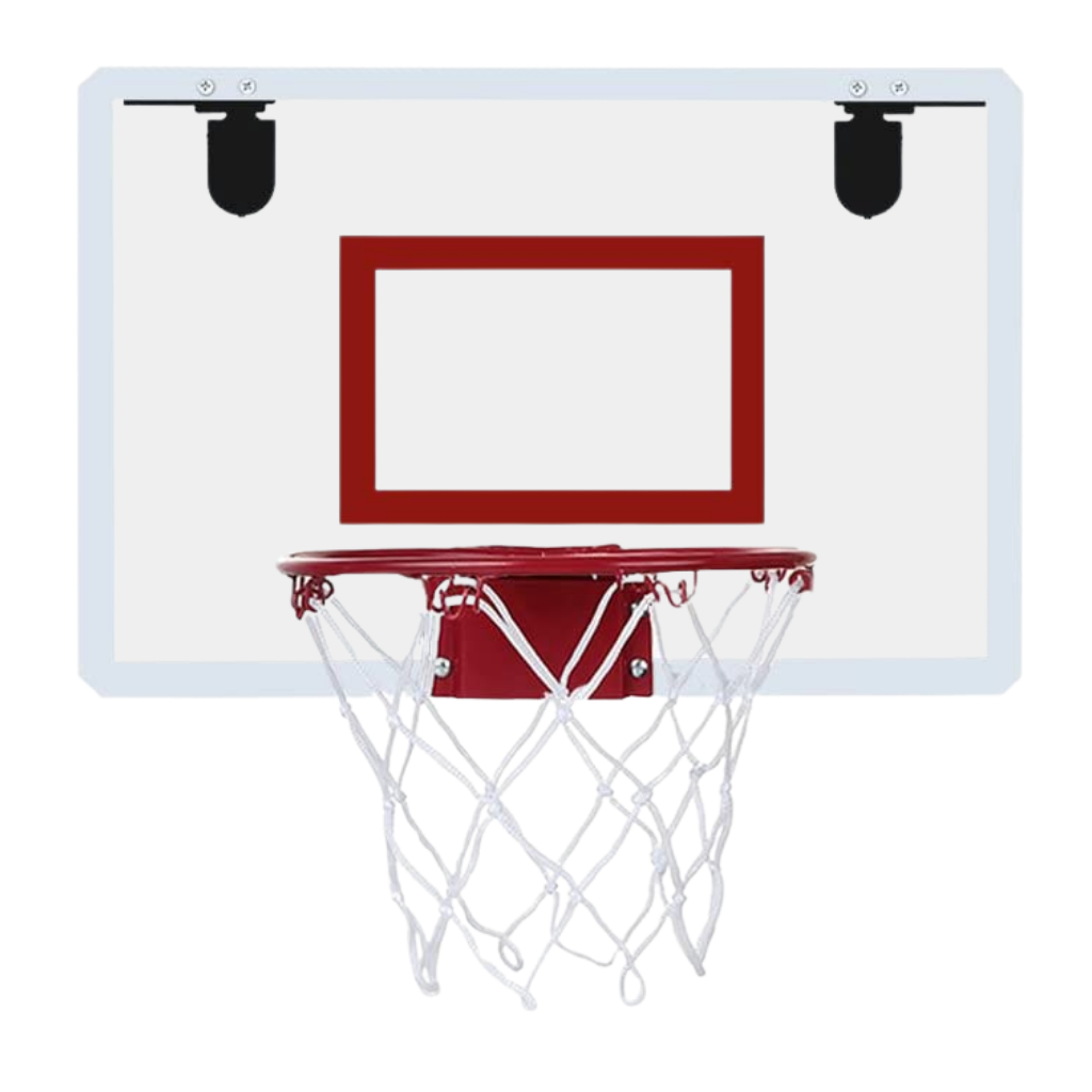 Conjunto de mini cesta de basquete Gosports com bola de basquete em uma parede, ideal para jogos internos e diversão.