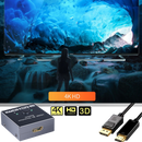 Répartiteur HDMI bi-directional Xcsource 4K para transmissão de vídeo 4K e 3D, com conexão compatível para dispositivos HDMI.