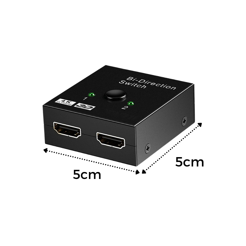 Splittér HDMI bidirecional 4K da Xcsource, mostrando conexões e entradas para transmissão de áudio e vídeo em alta resolução.