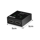 Splittér HDMI bidirecional 4K da Xcsource, mostrando conexões e entradas para transmissão de áudio e vídeo em alta resolução.