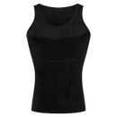 Camisa de compressão modeladora da marca Mersariphy, sob medida, em tecido preto, para modelar a silhueta e oferecer suporte.