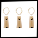 Conjunto de três luminárias LED para garrafas com tampas de cortiça, decorativas e iluminadas, marca Fullbell.