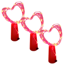 Conjunto de 3 guirlandes de luz LED vermelha para garrafas com tampas de cortiça, luminária decorativa da marca Fullbell