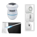 Remover de calos elétrico da Eastjing para cuidado dos pés, mostrando o dispositivo portátil com bateria.