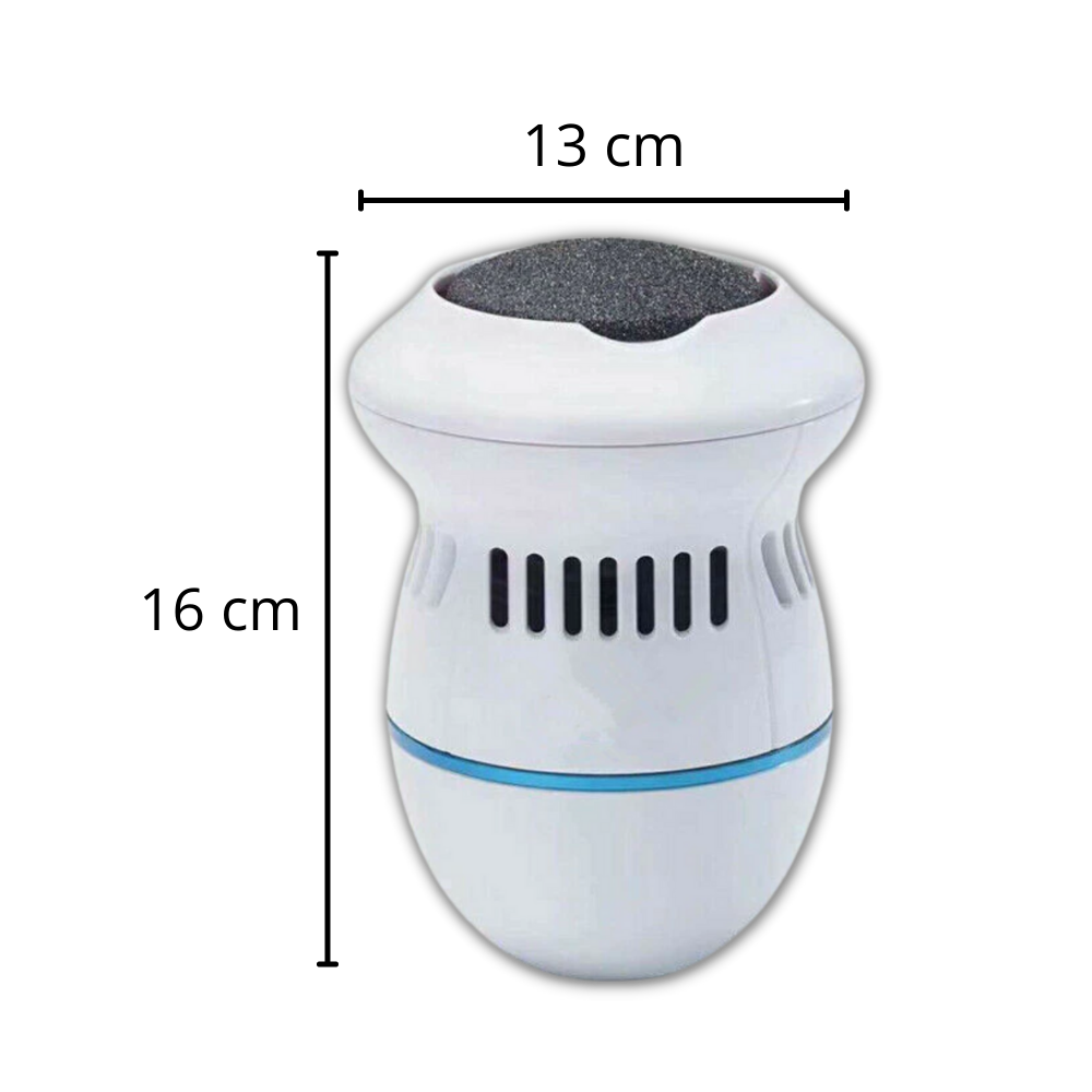 Remover de calos elétrico Eastjing para cuidado dos pés, mostrando o dispositivo e a superfície de uso.