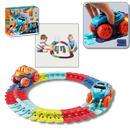 Faixa de circuito de trilhos flexíveis Yotijar para veículos de brinquedo, com trilhos ajustáveis e coloridos para diversão.
