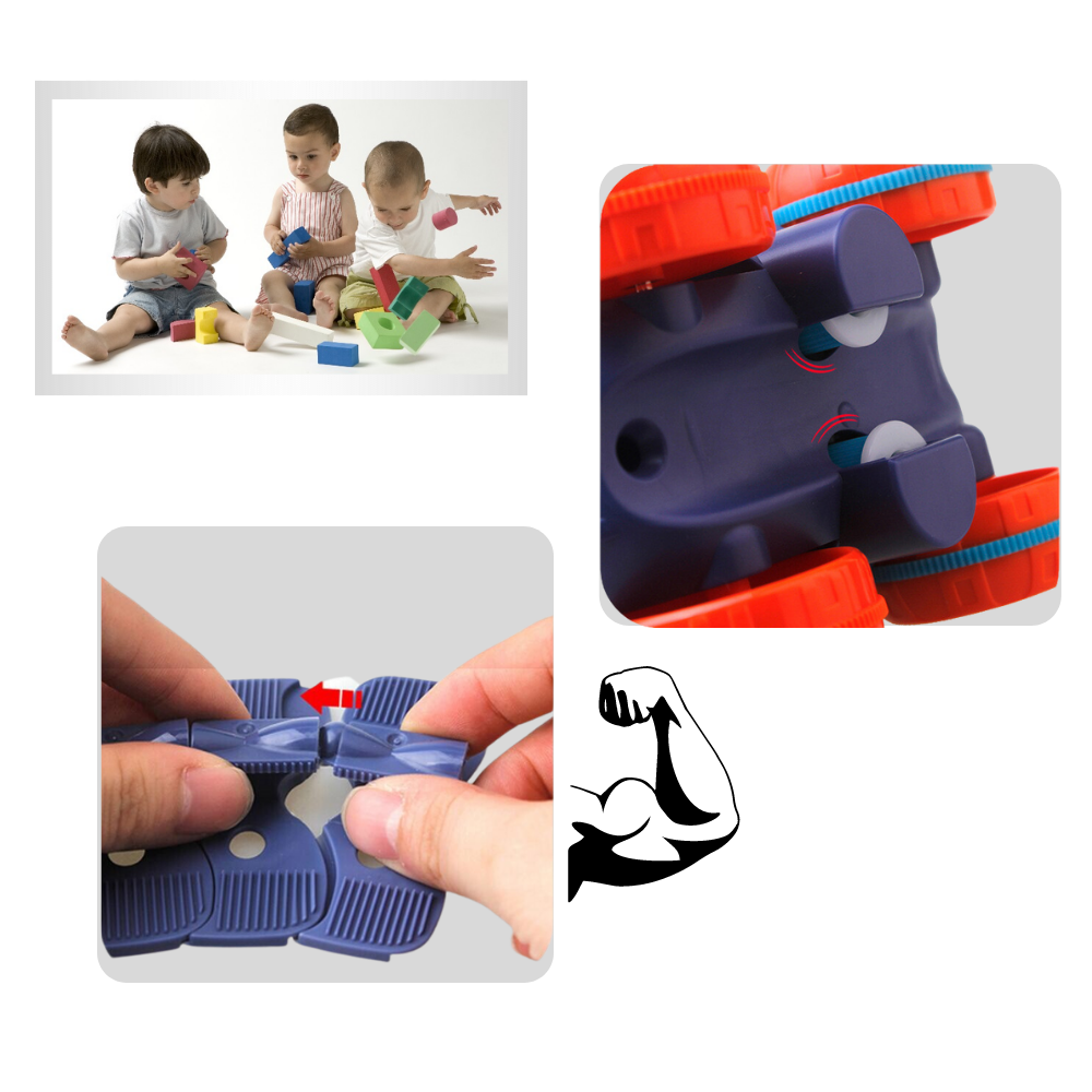 Faixa de circuito em trilhos flexíveis para veículos de brinquedo Yotijar, materiais ajustáveis e compatíveis com carros de brinquedo.
