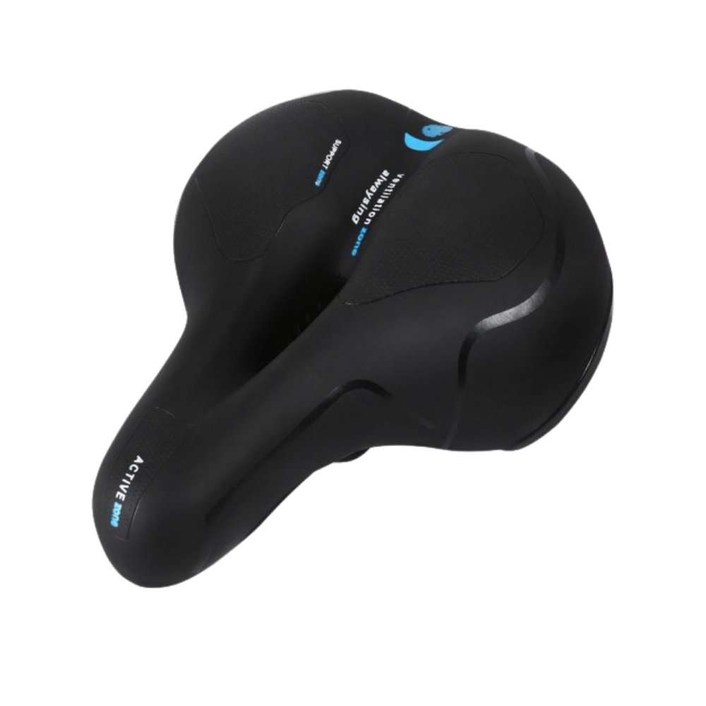 Selim de bicicleta Oture L'ultime, ultra macio e azul, ideal para ciclismo confortável e de alta performance.