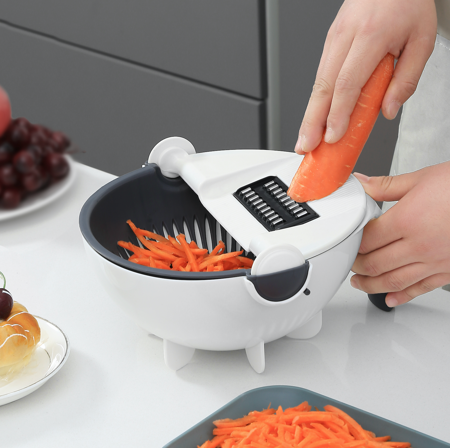 Coupe-légumes 4-en-1 Kogiio, utensílio de cozinha para cortar e preparar alimentos de forma prática e eficiente